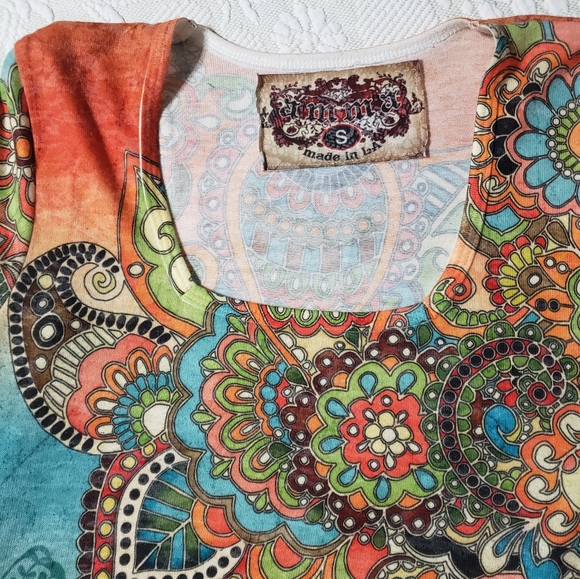 AMMA Design Multicolored Sweater Tunic Dress - Size Small. Boho hippie - Picture 3 of 5